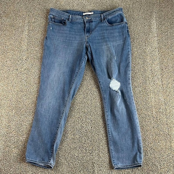 LEVI'S 711 Mid Rise Skinny Leg Light Wash Stretch Denim Jeans Women's 18W Plus - Picture 1 of 8